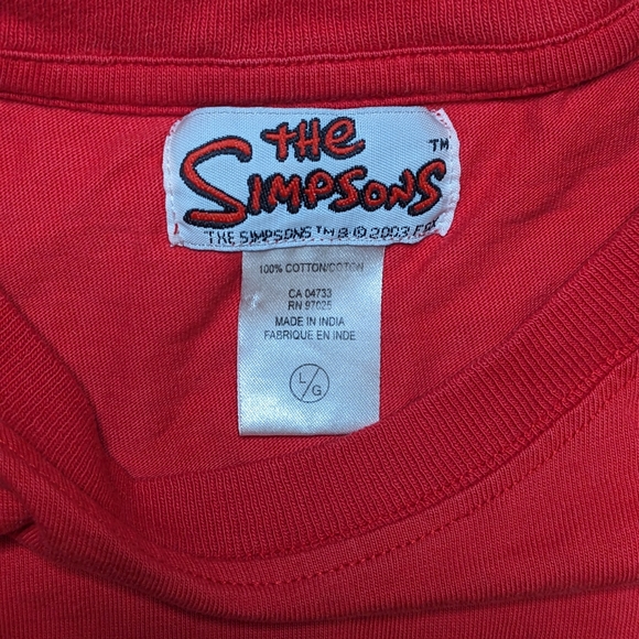 Vintage Simpsons Shirt Large Red Men's unisex retro - Picture 8 of 13